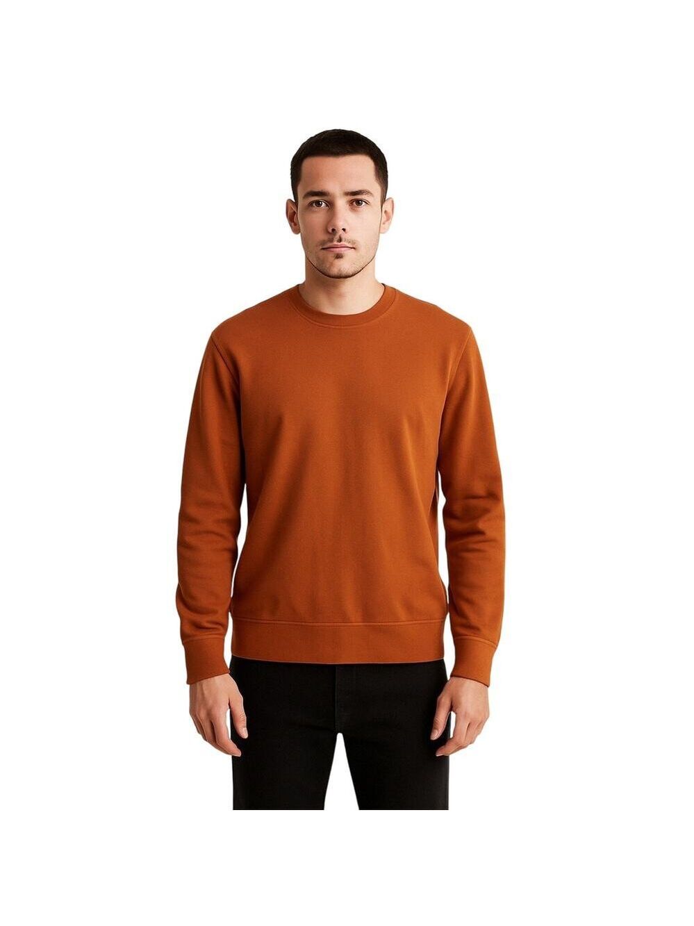 BLDWN Haring Crewneck Sweatshirt, Burnt Orange Pullover, Men's Size Small